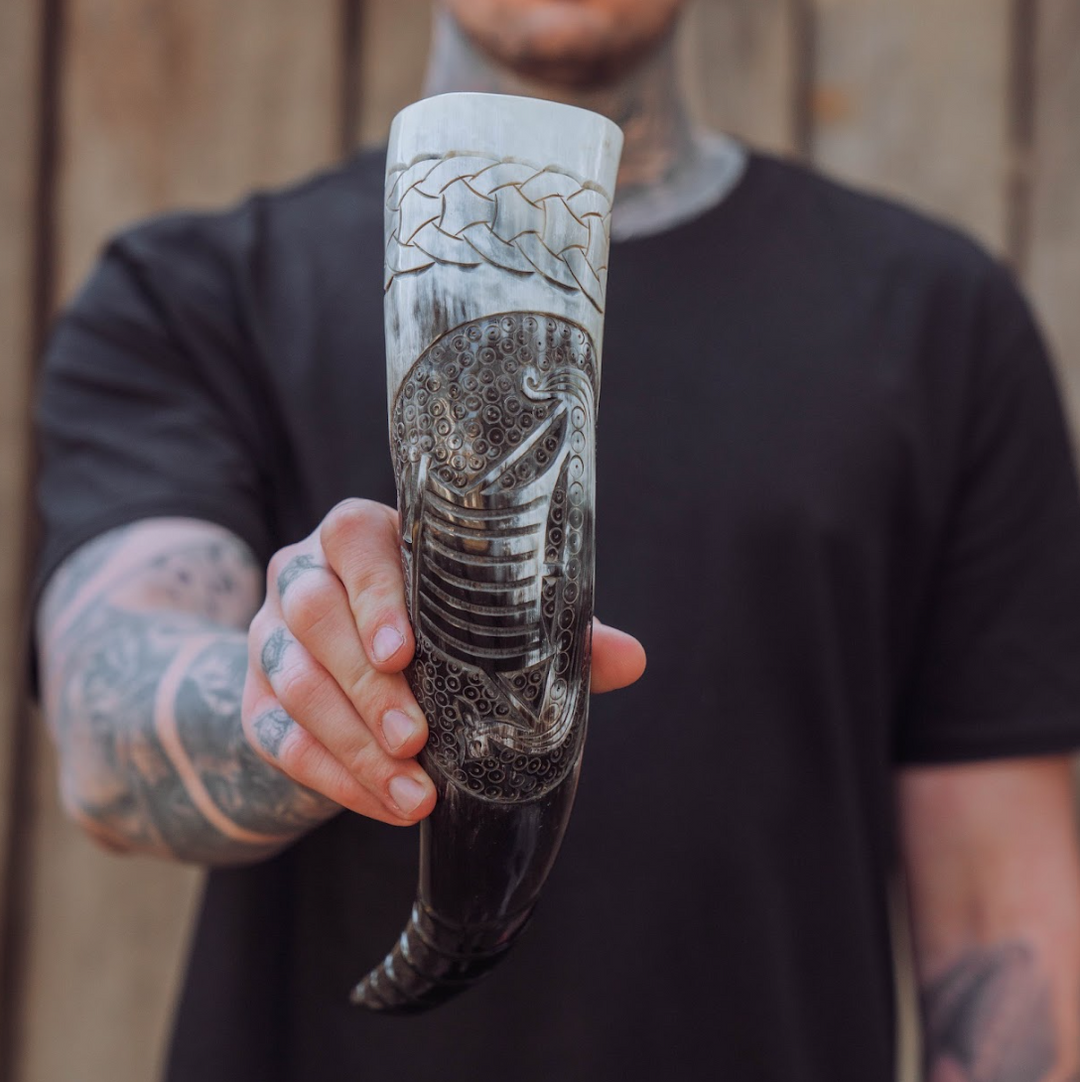 Viking Battle Ship Drinking Horn