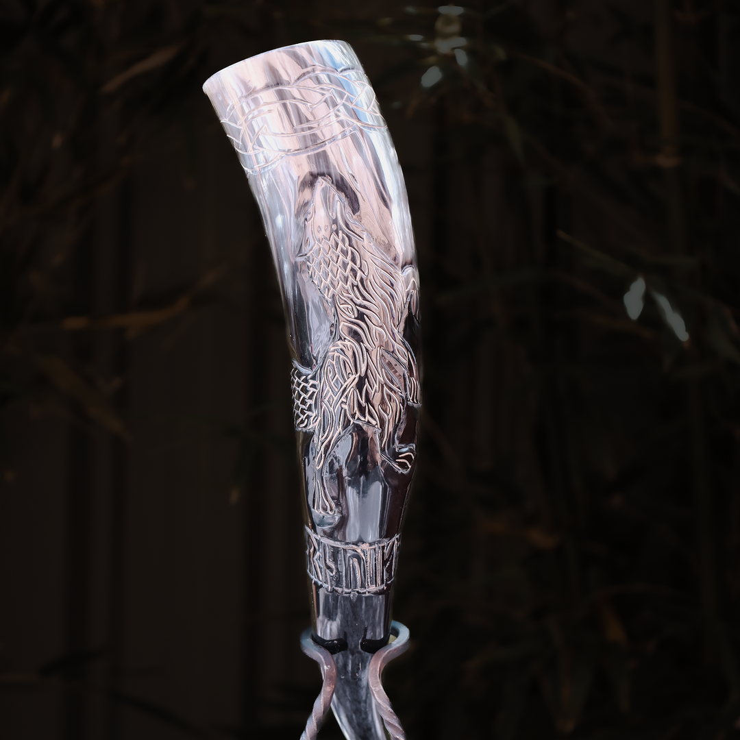 Howling Fenrir Wolf Drinking Horn