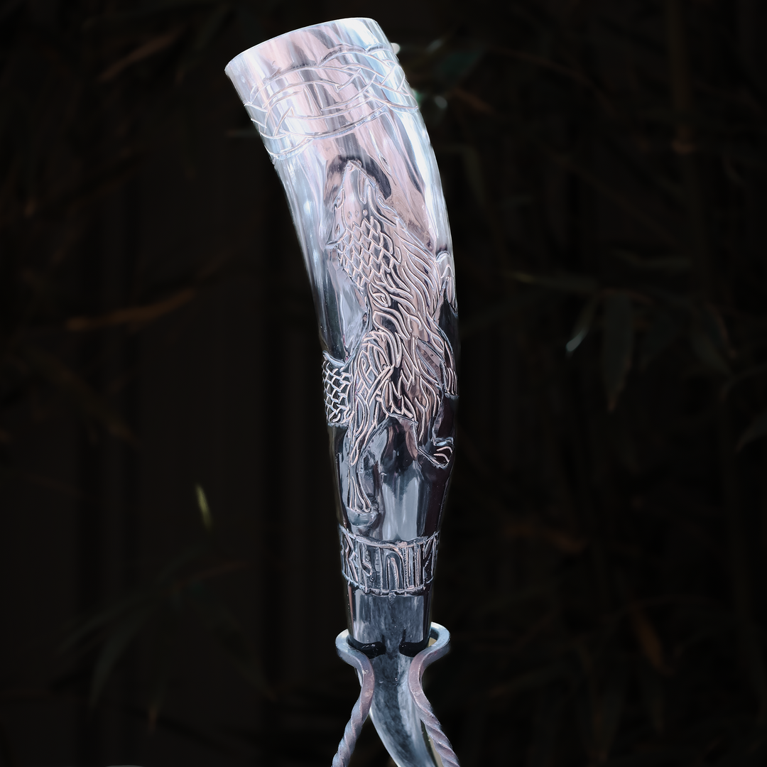 Howling Fenrir Wolf Drinking Horn