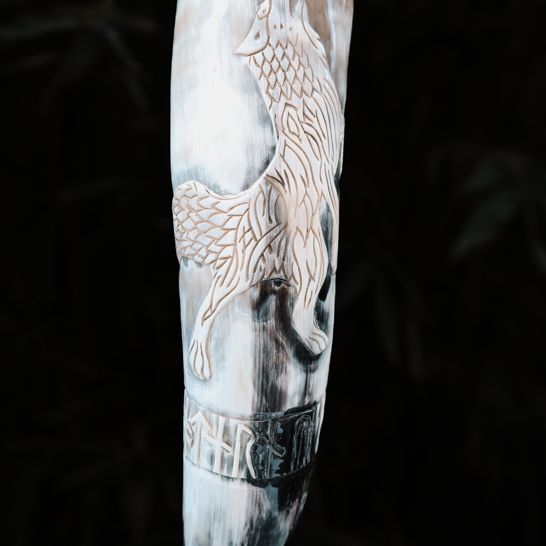 Howling Fenrir Wolf Drinking Horn